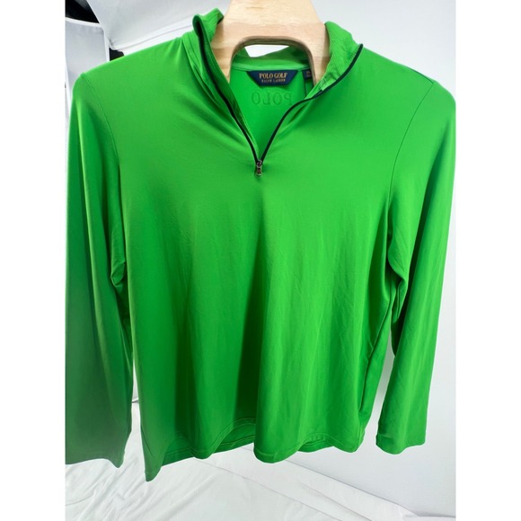 Polo Golf Ralph Lauren Quarter Zip Long Sleeve Pullover Shirt Bright Green XL